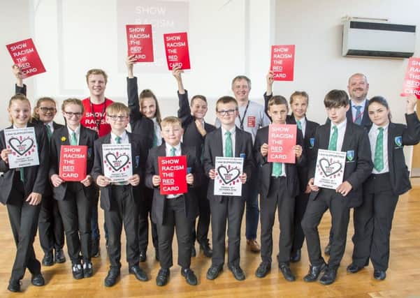 Representatives from 'Show Racism The Red Card' visited Louth Academy.