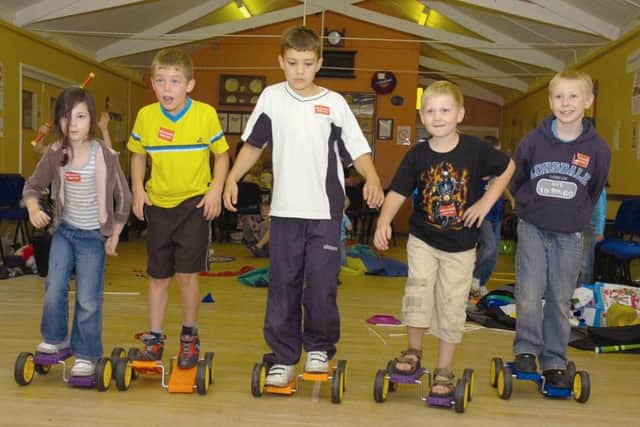 Pictured (from left) Kyra Partridge, five, Jason Grantham, nine, Callum Hazelwood, nine, George Wright, seven, and Callum Winchester-Wright, nine.