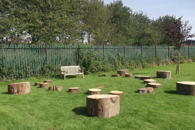 The story circle of log seats. A throne will be added too. EMN-190827-140557001