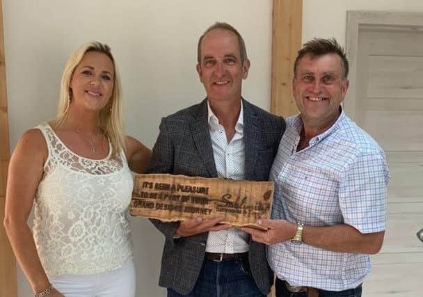 Paul and Amy Wilkinson, of Old Leake, with Grand Designs Kevin McCloud