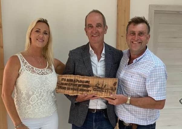 Paul and Amy Wilkinson, of Old Leake, with Grand Designs Kevin McCloud