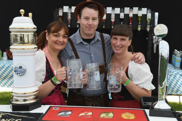 Sleaford Round Table Oktoberfest. L-R Rachael Hockmeyer, Alex Lambert, Sarah Freeman. EMN-190909-153928001
