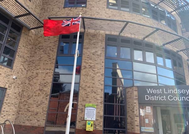 West Lindsey District Council observed Merchant Navy Day by flying the Red Ensign. EMN-190409-103120001