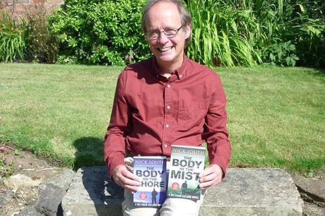 Nick Louth with the two thriller novels. DKl4v_YQYJ7cs_P2b7db