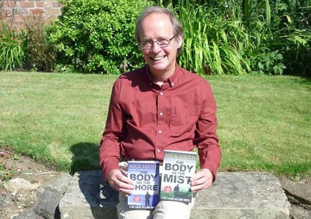 Nick Louth with the two thriller novels. DKl4v_YQYJ7cs_P2b7db