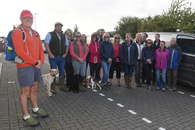 Fundraising walk for Wilsford Village Hall. Organiser Steve Whitford with walkers before setting off on the 6-mile walk. EMN-190909-095030001