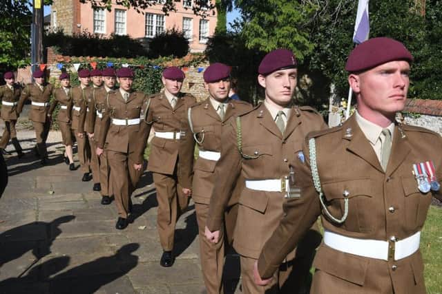 Caythorpe parade of Paras and Arnham veterans for 75th anniversary service. EMN-190909-172721001