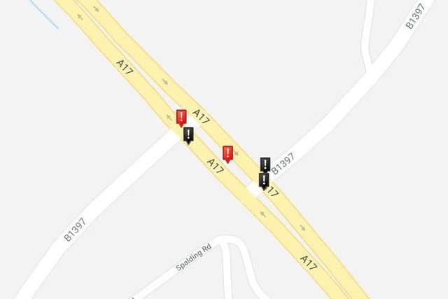 There have been 3 fatal RTCs and 2 serious RTCs in this area south of Sutterton in the past four years alone. Image: Google maps.