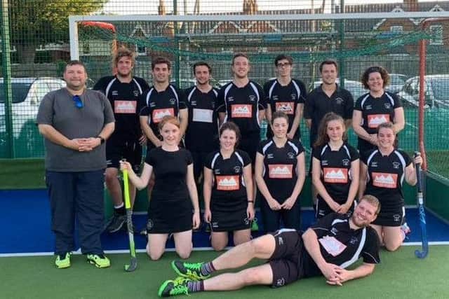 Leadenham HC's summer league champions, from left - Neil Ireland, Dan Cade, Ross Booth, Nathan Chambers, Tom Cade, Sam Miles, Laura Jacometti; front - Siobhan Croft, Sophie Walker, Katie Ireland, Ciara Wright, Meg Campbell; floor - Tom Pinchbeck EMN-191209-152031002
