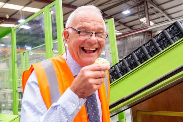 Mr Horncastle: John Bush takes a bite of a cupcake