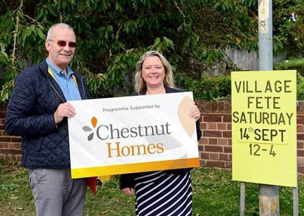 David Rosier, Church Warden at St Chads with Stephanie Tilley, Marketing Manager at Chestnut Homes.