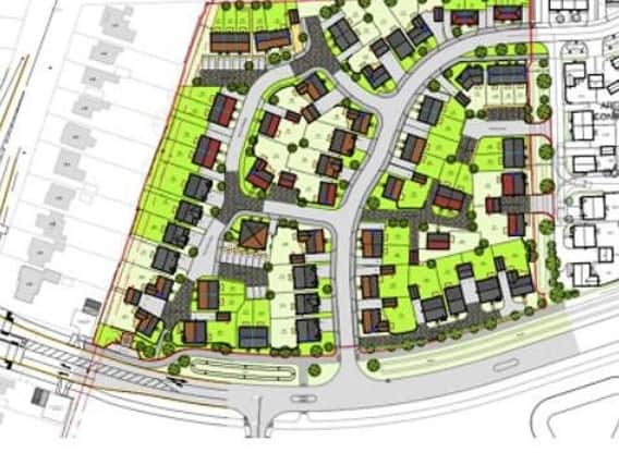 An overhead plan of the housing develpment
