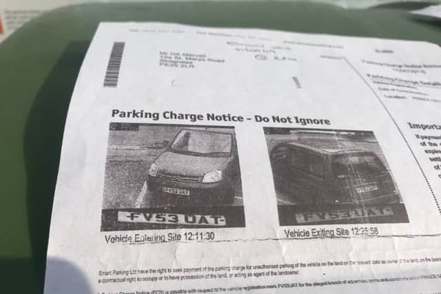 The Parking Notice showing Mr Marvell was only there for 14 minutes. ANL-190916-181036001