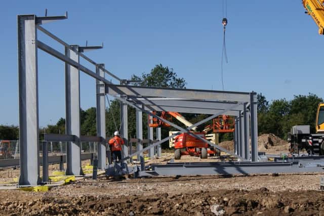 Construction work at the new stadium.