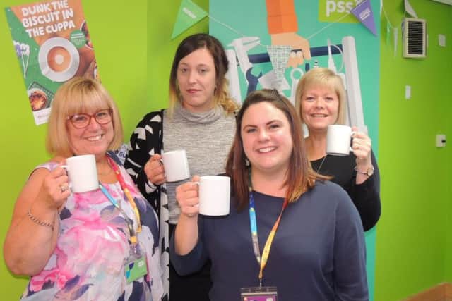 Hoping to raise money for Macmillan and awareness about the Share Lives caring service. From left - Jo, Stacey, Toni and Sally at PSS. EMN-190923-225716001
