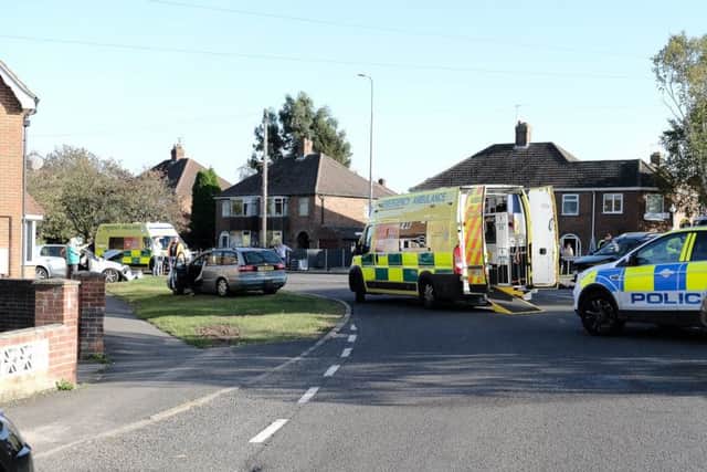 The scene of the collision at the junction of Kenwick Road and Legbourne Road. (Photo: Martin Shelley).