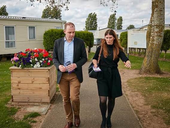 Digital Minister Matt Warman and Quicklines Head of Sales, Hayley Silvester.