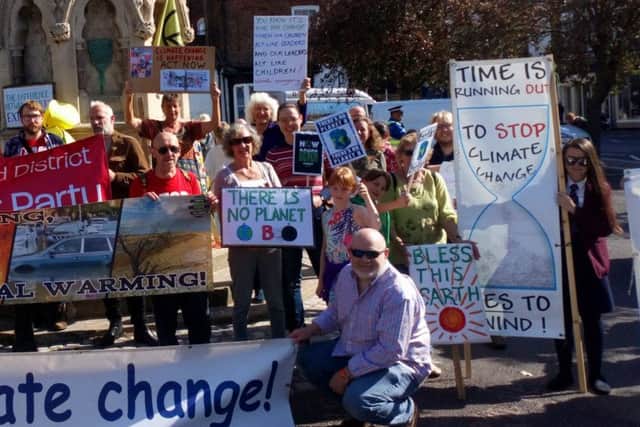 Part of a climate change protest in the nearby town of Horncastle last week.