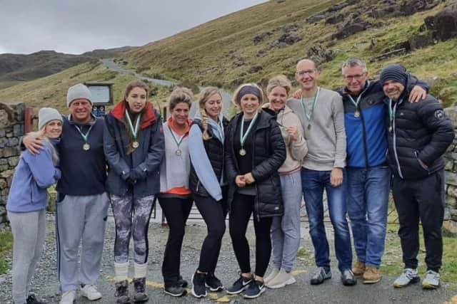 The 'Peaky Climbers' at the end of their challenge.