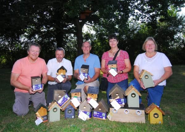 Scredington villagers behind John Porters bird box project. From left - Cliff Sweeney, Colin Allen, Alan Pywell, Karen Sweeney and Chris Pywell. EMN-190924-150609001