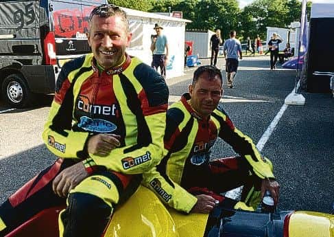 Gary Horspole (left) and Jimmy Connell put on a show at the Lincolnshire circuit EMN-190822-133131002