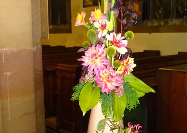 A section of one of the arrangements shown at the latest meeting of Spilsby Flower Club.