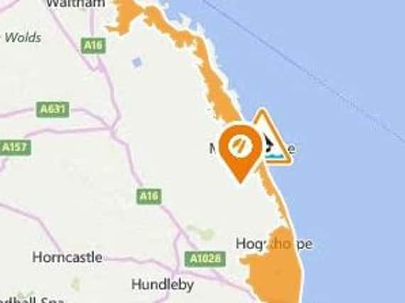 A flood alert has been issued for the Lincolnshire coast.