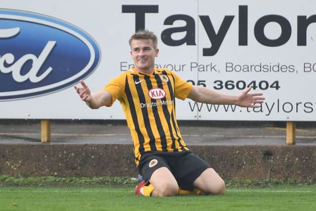 Boston United v Southport football action.