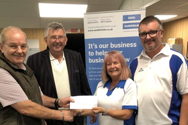 Organiser David Turner with winners John Scholey, Jayne Taplin and Keith Taplin.