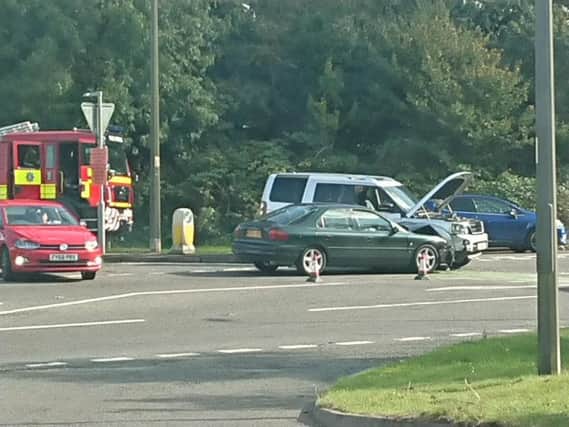 Scene of the accident along the A16 in Spilsby.