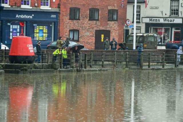The river level at high tide this morning