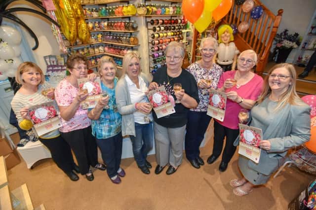 Pictured from left are Barbara Limb (Coningsby), Hazel Holland (Butterwick), Mary Limb, Lorainne Hill (Horncastle), Shirley Limb (Kirton),  Margaret Bedford (Wainfleet),  Joyce Waite (Boston), and Vanessa Haw (Coningsby). Missing are Jane Reeson (Wainfleet) and Trudie Smart (Boston). Picture: John Aron.
