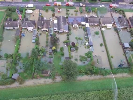 A view of the flooding overhead from Lincolnshire Police's drone.