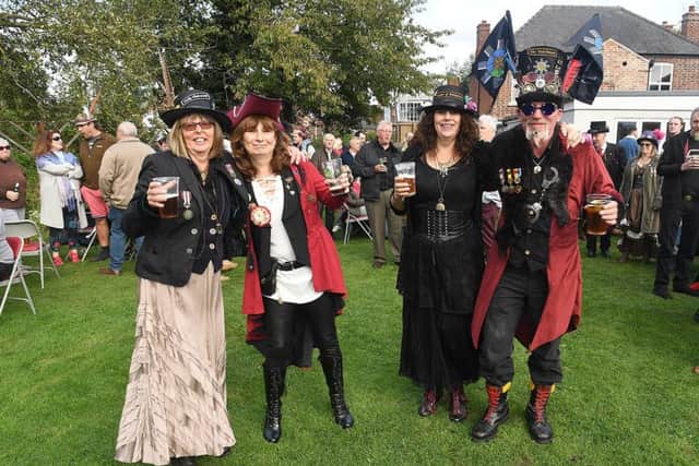 8 Sail Beer and Sausage Festival at Heckington Mill. L-R Shirley Garlick, Liz Ward, Michelle Andrews, Dar Rad. EMN-190710-171358001