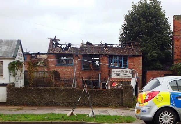 Sxene
Scene of the fire on Roman Bank, Skegness.
