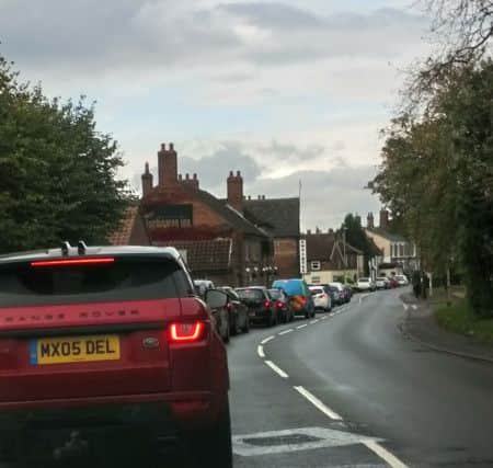 Traffic on Boston Road.