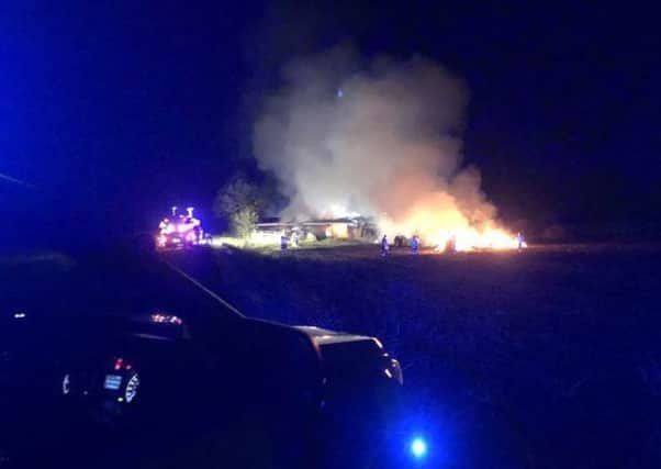The barn fire at Ruskington Fen. Photo: Lincs Police Specials. EMN-190710-115330001