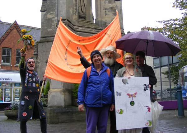 Extinction rebellion Lincolnshire protestors at Handley Monument in Sleaford on Monday. EMN-190710-132234001