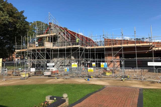 The new Tower Gardens Pavilion is taking shape.