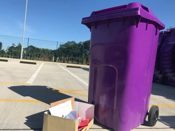 Purple bins trial for waste paper and card starts in North Kesteven next week.