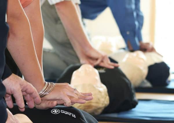 CPR training in Sleaford by St John Ambulance. EMN-191010-173623001