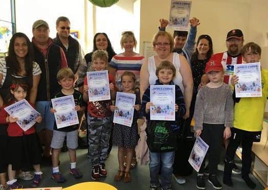 All smiles for youngsters who completed the challenge. EMN-191110-161609001