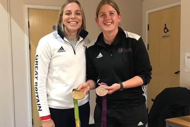 Louth Hockey Club commitee member Amie Wright with hockey star Kate Richardson-Walsh