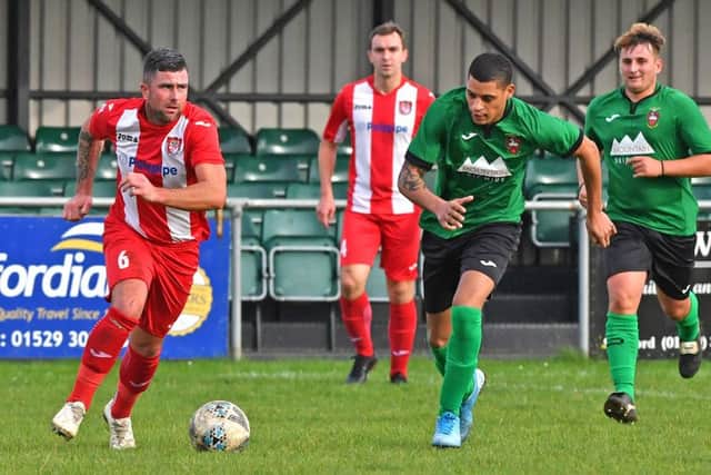 Sleaford Town Rangers v Horncastle Town. Scott Lowman