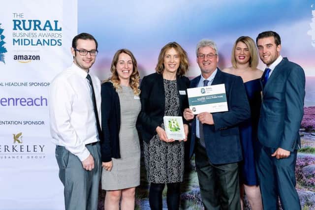 Rural Business Awards 2019, Midlands.
Best Rural Diversification Project:
Winners: Hall Farm Park.
(l-r) Tom Rayson, Becky Knapton, Tracy Knapton, Andrew Knapton, Katie Wray-Carter and Tom Knapton.
PHOTOGRAPH BY RICHARD GRANGE / UNP (United National Photographers). EMN-191010-104416001