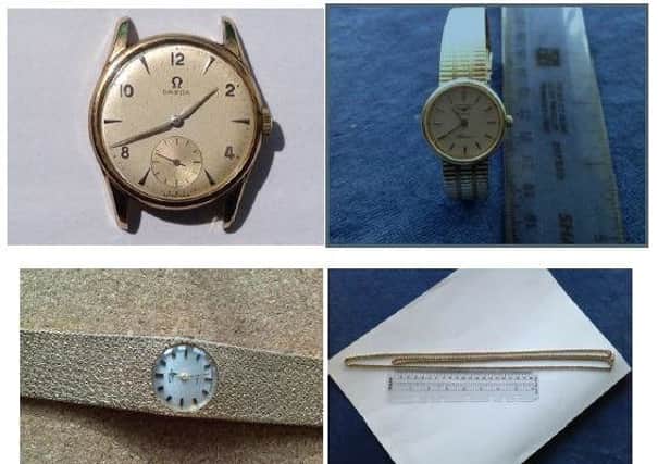A selection of the items stolen from the antiques centre.