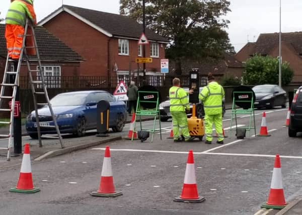 An image from the scene of the emergency gas works.