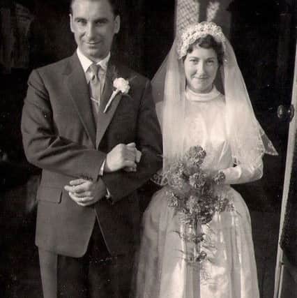 Brian and Joyce Oxborrow on their wedding day, 60 years ago EMN-191021-130504001