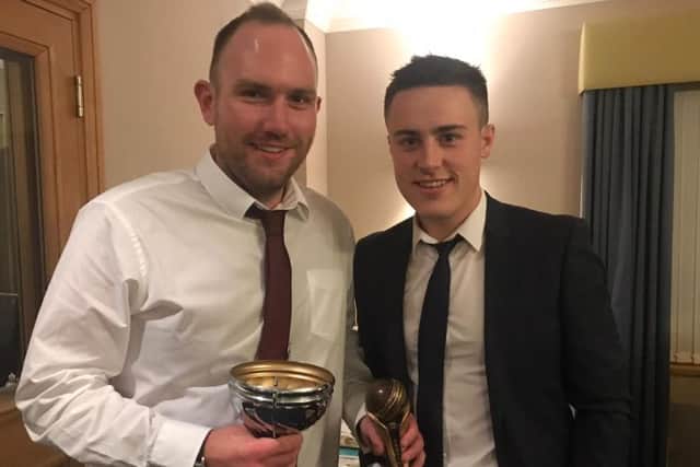 First XI Player of the Year Danny Bevis with skipper Kieran Brooker EMN-191024-111907002