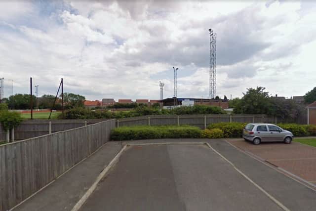 A view of the site from a neighbouring street.